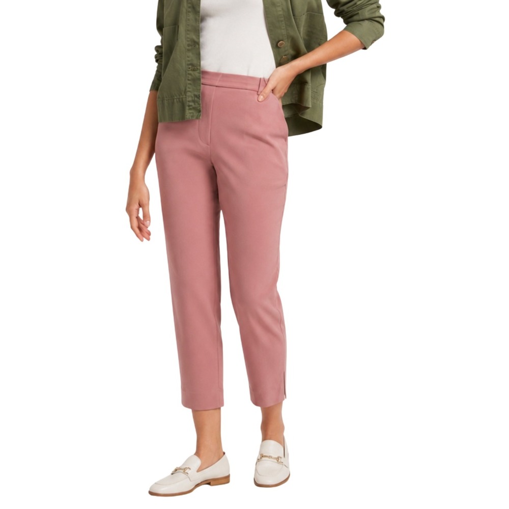 Anthropologie Pants Large Pink The Essential Pull On Ankle Trouser Preppy Pocket